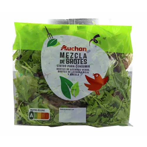 AUCHAN Brotes tiernos con rúcula bolsa de 100 g. Producto Alcampo