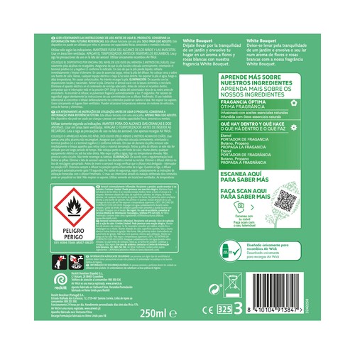 AIR WICK Ambientador spray automático (aparato + recambio + pila ) White Bouquet AIR WICK 250 ml.