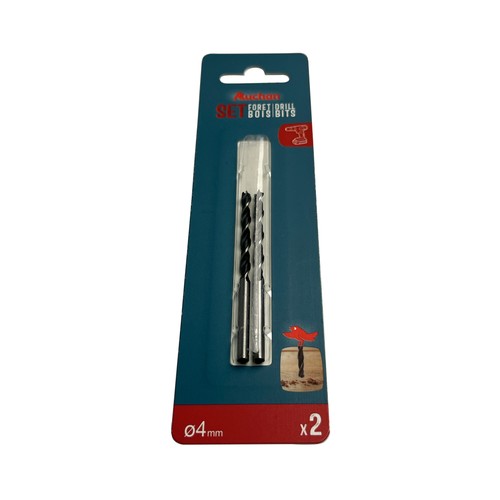 2 brocas para madera de 4 mm, ALCAMPO.