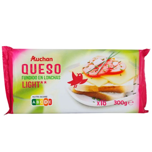 Queso fundido en lonchas light PRODUCTO ALCAMPO 300 g.