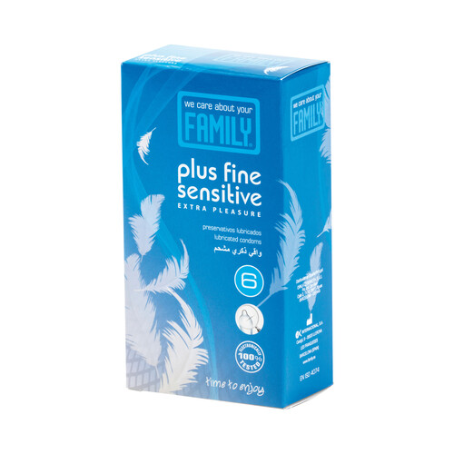 Presevativos lubricados extra finos, para un extra de placer FAMILY Plus fine sensitive 6 uds