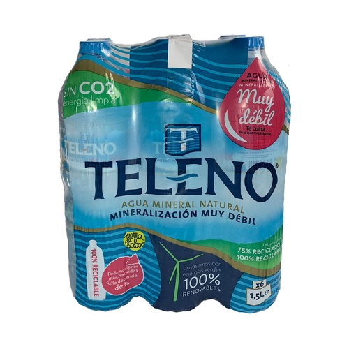 TELENO Agua mineral pack de 6 uds. x 1,5 l.
