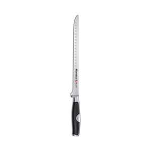 Cuchillo jamonero con hoja alveolada de 27cm., Moaré QUTTIN.