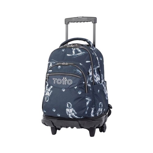 Mochila escolar C/Ruedas, astronautas renglones TOTTO.