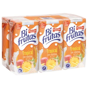 BIFRUTAS Leche con zumo de frutas tropicales 6 uds. x 200 ml