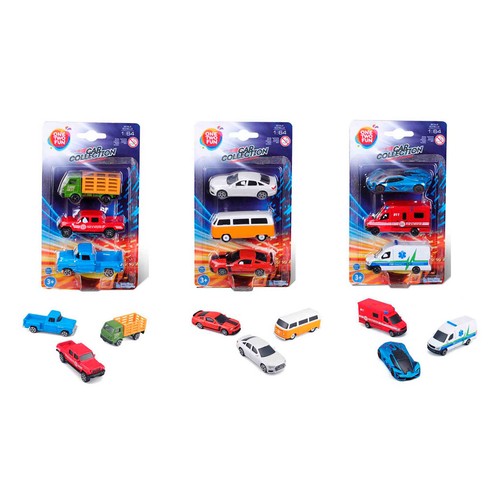 Set De 3 Coches 1:64 ONE TWO FUN ALCAMPO