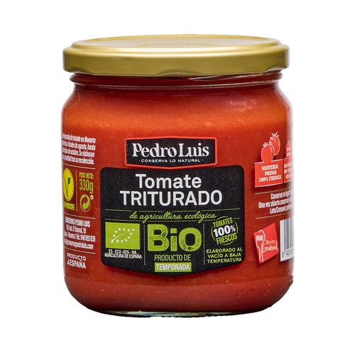 PEDRO LUIS Tomate triturado ecológico, elaborado a baja temperatura bote 330 g.