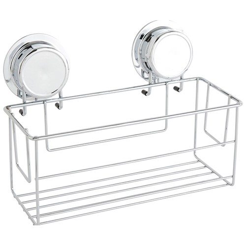 Cesta rectangular para ducha en color plata. AUCHAN