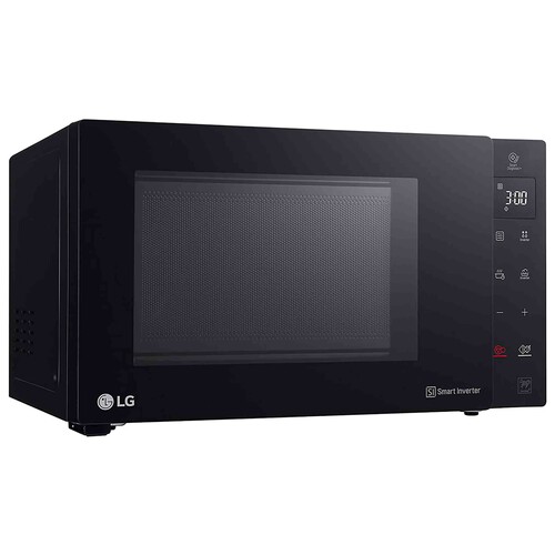 Microondas con grill LG MH6535GIB, color negro, Smart Inverter, capacidad 25L, potencia: 1000W, Grill: 900W.