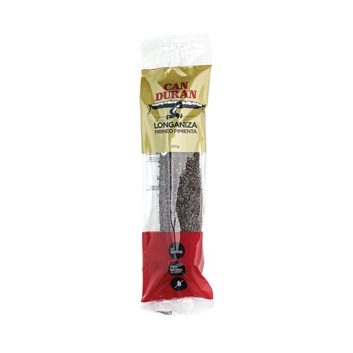 CAN DURAN Longaniza del Pirineo a la pimienta, embuchada en tripa natural de cerdo CAN DURAN 300 g.