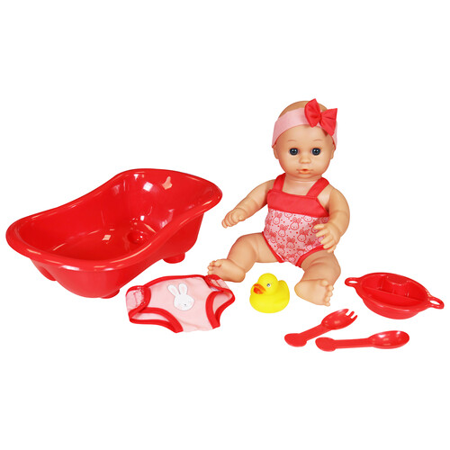 Muñeca bebé 30cm con bañera y accesorios, ONE TWO FUN ALCAMPO.