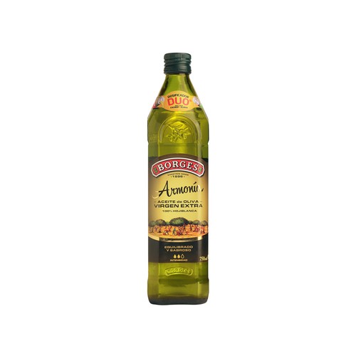 BORGES Aceite de oliva virgen extra hojiblanca botella de cristal de 750 ml.