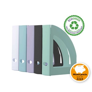 Imagen de Cajetín de archivo Sostenible Ecogreen color surtido pastel, 100% reciclado y reciclable, 25x8x32 cm. ARCHIVO 2000.