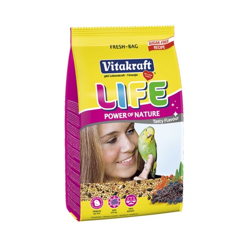 VITAKRAFT Alimento completo para periquitos, envasado en atmósfera controlada VITAKRAFT Life 800 gr,.