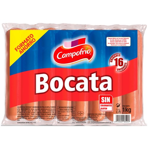 CAMPOFRÍO Salchichas hot dog new yorker 1 kg.