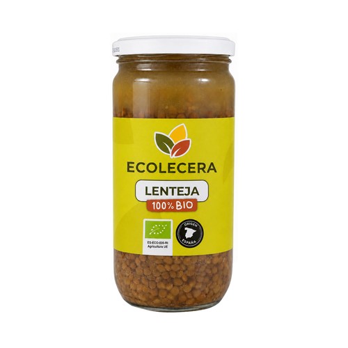 ECOLECERA Lenteja pardina cocida, ecológica 450 g.