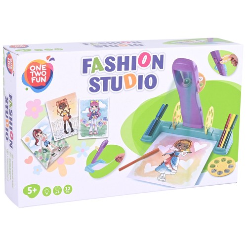 Mi Proyector Fhasion de diseño de moda con 12 piezas +5 Años ONE, TWO FUN