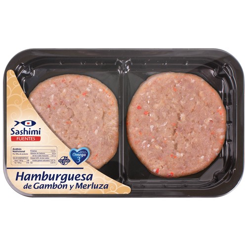 RICARDO FUENTES E HIJOS Hamburguesa de gambón y merluza 160 g.