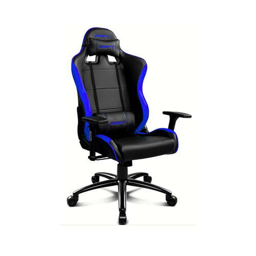 Silla Gaming Drift DR200 Negro/Azul, reposabrazos ajustable, asiento basculante, altura regulable.