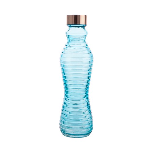 Botella de vidrio azul turquesa con tapón de rosca, 0,5 litros ARC.
