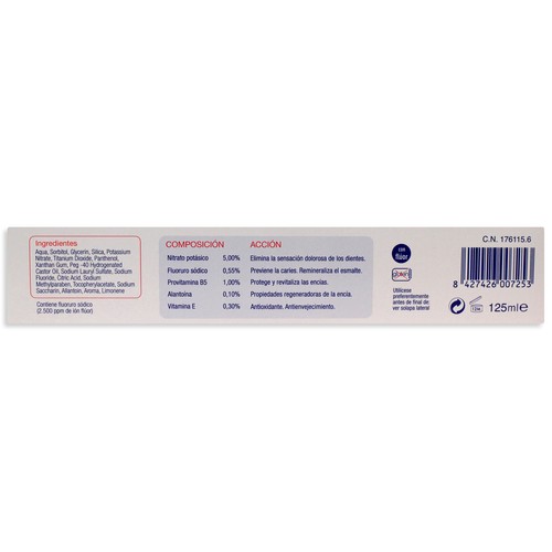 DESENSIN Dentífrico con flúor anti caries especial para dientes sensibles DESENSIN 125 ml.
