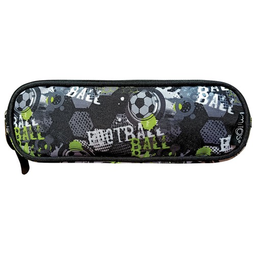 Estuche portatodo triple con cremalleras 10x22x7 cm Fútbol. MITOS