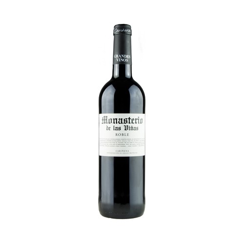 MONASTERIO DE LAS VIÑAS  Vino tinto roble con D.O.P Cariñena MONASTERIO DE LAS VIÑAS botella de 75 cl.
