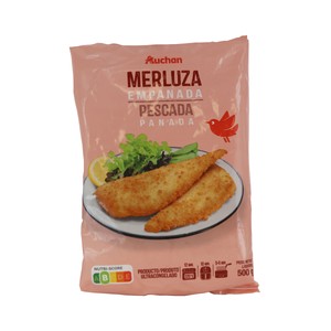 Imagen de AUCHAN Filete de merluza empanada 500g