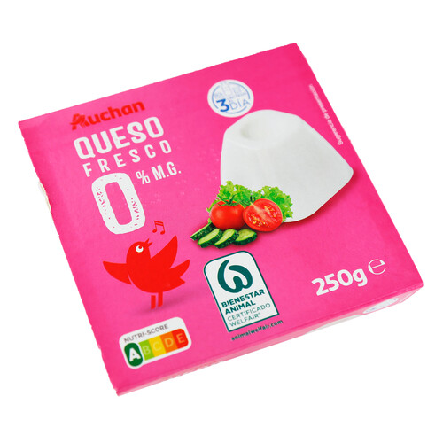 Queso fresco con calcio PRODUCTO ALCAMPO tarrina de 62,5 g. pack de 4 uds.