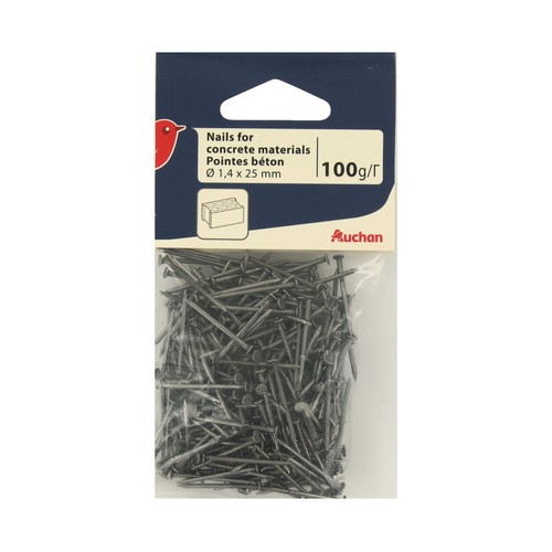 Clavos para hormigón 1,4x25 milímetros, PRODUCTO ALCAMPO.