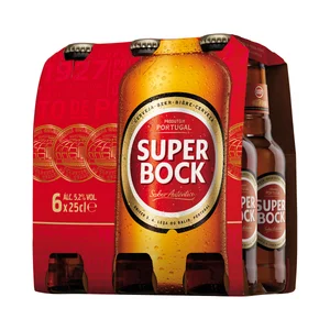 SUPER BOCK  Cerveza Portuguesa rubia 6 x 25 cl.