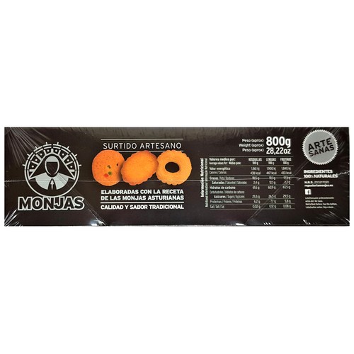 MONJAS Surtido artesano pastas 800 g.