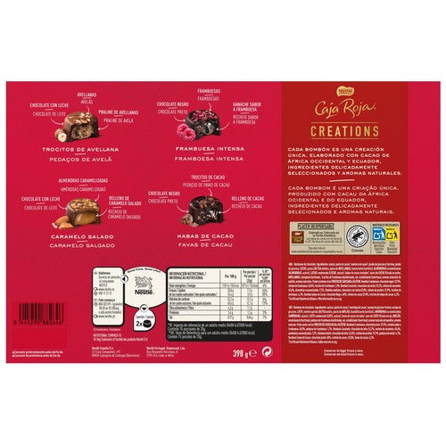 NESTLE Caja roja creations Surtido de 32 bombones 398 g.
