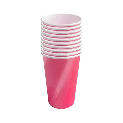 10 vasos de cartón 50cl, color rojo, ACTUEL.