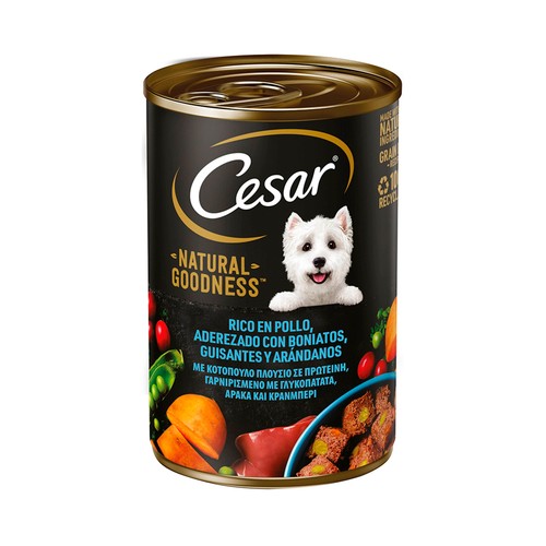 CESAR Pienso húmedo de pollo lata 400 g.