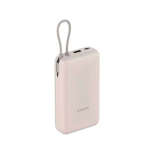 Powerbank 20.000 Mah 33W XIAOMI con cable integrado, color beige.