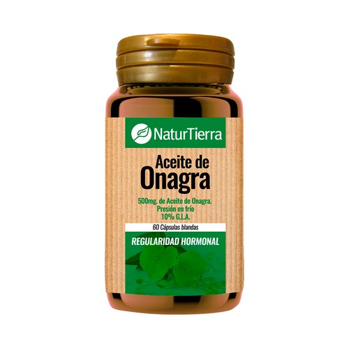 Complemento alimenticio a base de Aceite de Onagra (presión en frio) NATURTIERRA 60 cápsulas.