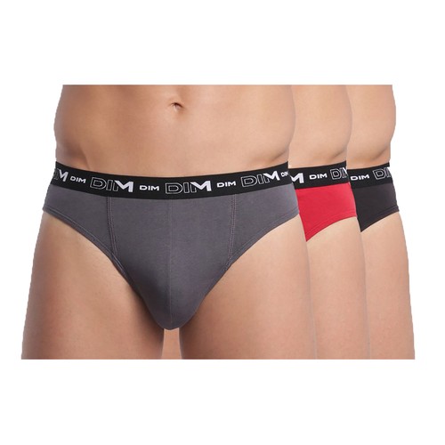 Lote de 3 calzoncillos slip de algodón para hombre DIM Coton Stretch, talla XXL.