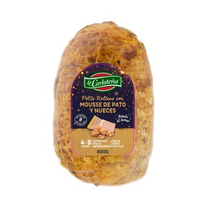 Imagen de LA CARLOTEÑA Pollo asado y deshuesado relleno de mousse de foie de pato y nueces 800 g.