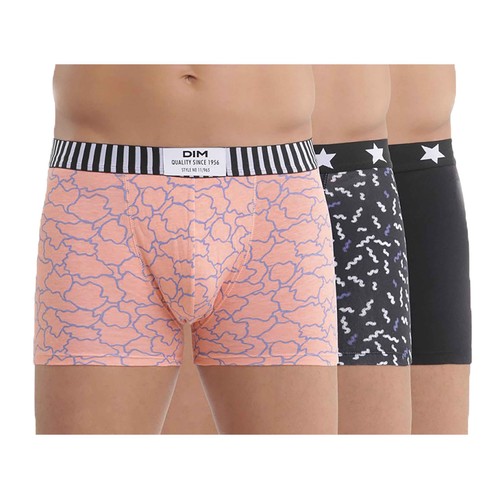 Lote de 3 calzoncillos bóxer de algodón para hombre DIM Coton Stretch, talla XXL.
