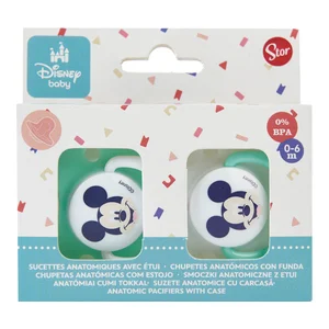 Lote de 2 chupetes para bebés entre 0 y 6 meses, MICKEY MOUSE.