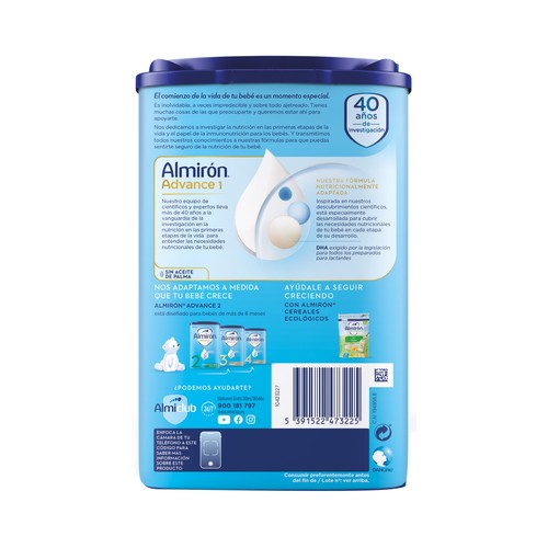 ALMIRÓN Advance 1 Leche (1) de inicio para recién nacidos, desde el primer día 800 g.