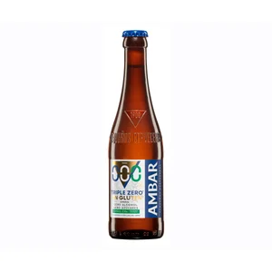 AMBAR Cervezas sin alcohol (0,0% Vol.), sin gluten AMBAR botella de 33 cl.