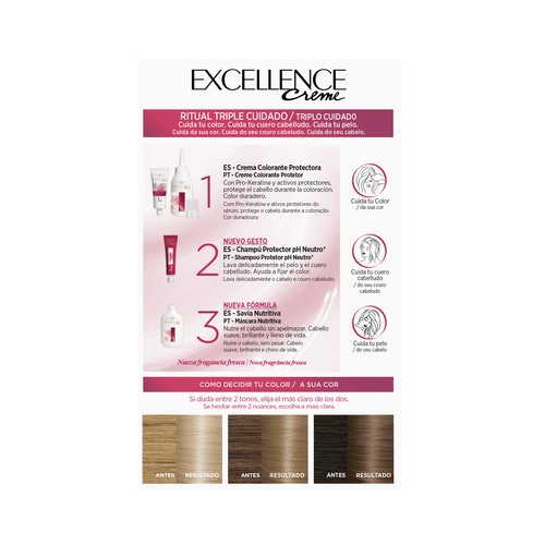 L´ORÉAL PARIS Excellence creme Tinte de pelo permanente tono 9.1 Rubio muy claro ceniza.