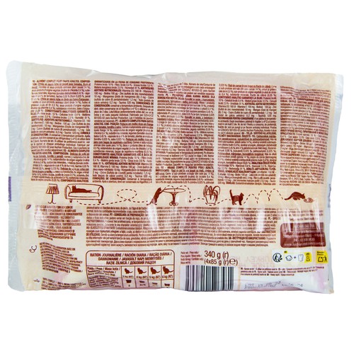 PRODUCTO ALCAMPO Al gato húmedo bolsa carne grain free salsa 4 x 85 g.