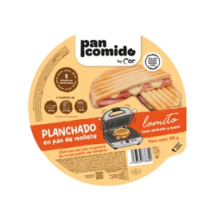 PAN COMIDO BY COR Planchado de lomito en pan de mollete 165 g. 