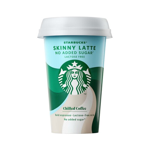 Bebida de café expresso con leche, sin lactosa y sin azúcares añadidos STARBUCKS Skinny latte 220 ml.