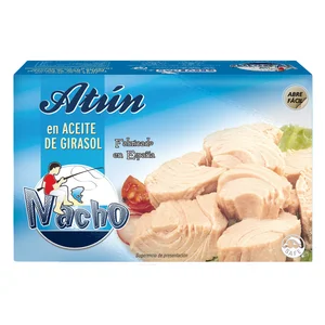 NACHO Atún en aceite de girasol en conserva 141 g.