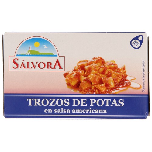Pota en salsa Americana en trozos SÁLVORA lata de 72 g.