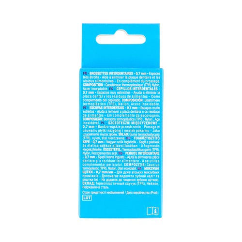 PRODUCTO ALCAMPO Cepillo interdental de 0.7 mm, espacios muy estrechos 6 uds.